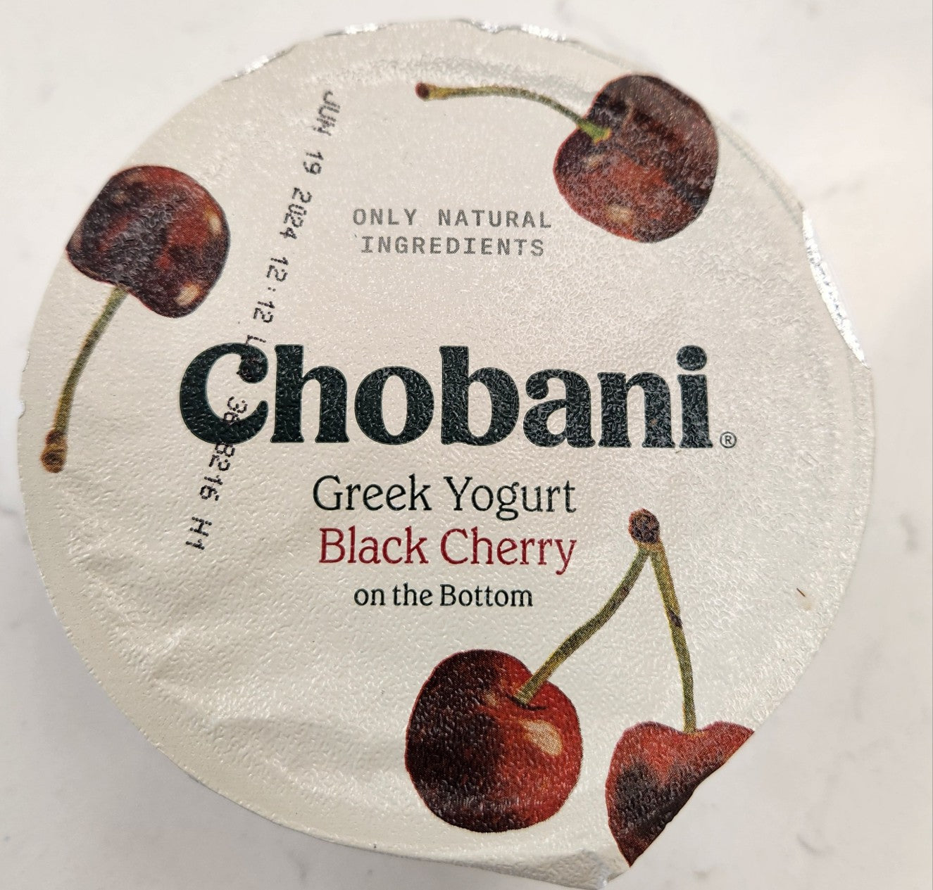 Chobani Yogurt, Greek, Nonfat, Black Cherry on the Bottom