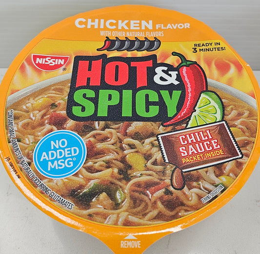 Nissin Ramen Noodle Soup, Hot & Spicy, Chicken