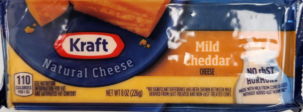 Kraft Mild Block Cheddar Cheese, 8 oz