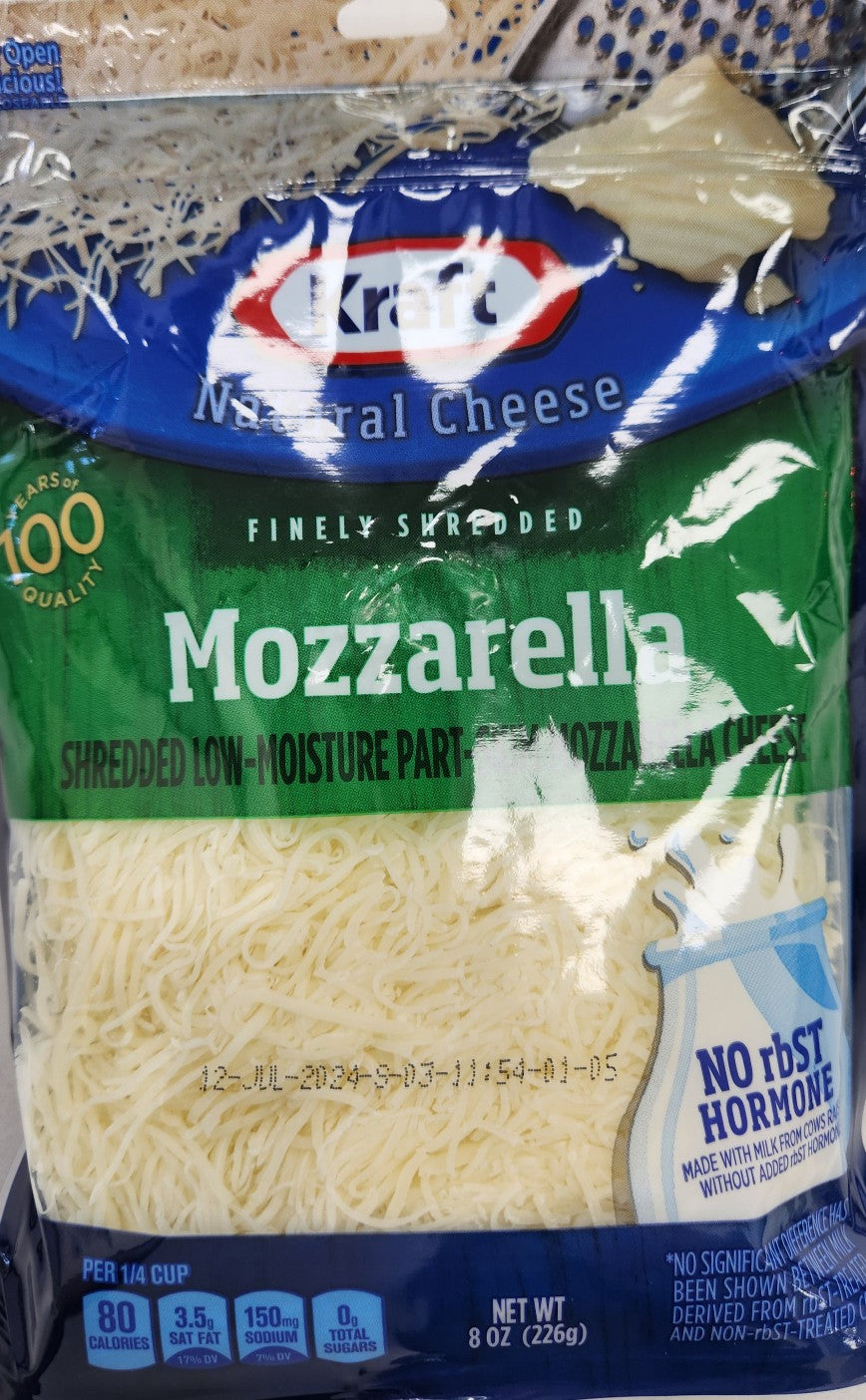 Kraft Mozzarella Shredded Cheese, 8 oz