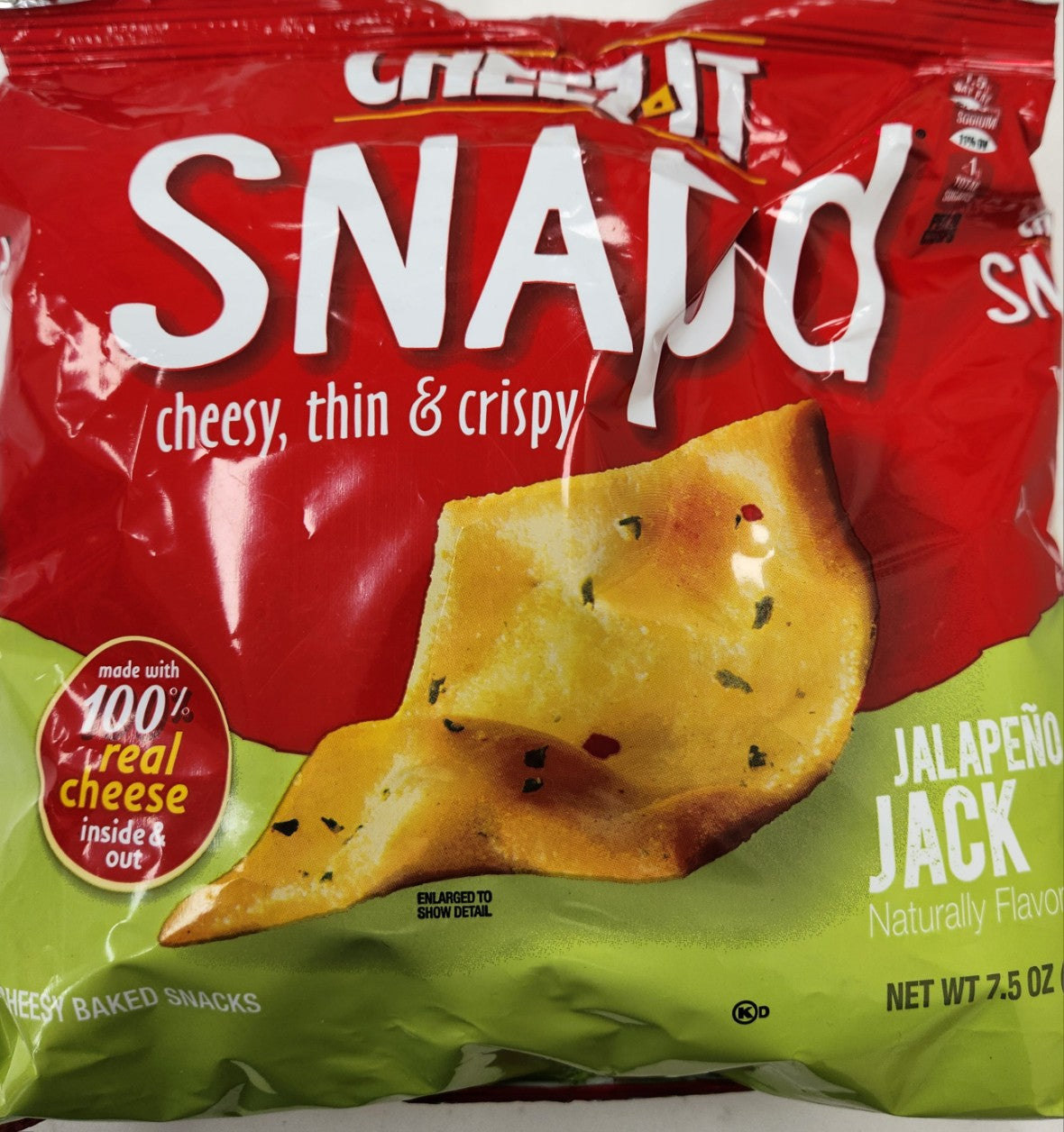 Cheez-It Snap'd Cheese Cracker Chips, Thin Crisps, Lunch Snacks, Jalapeno Jack