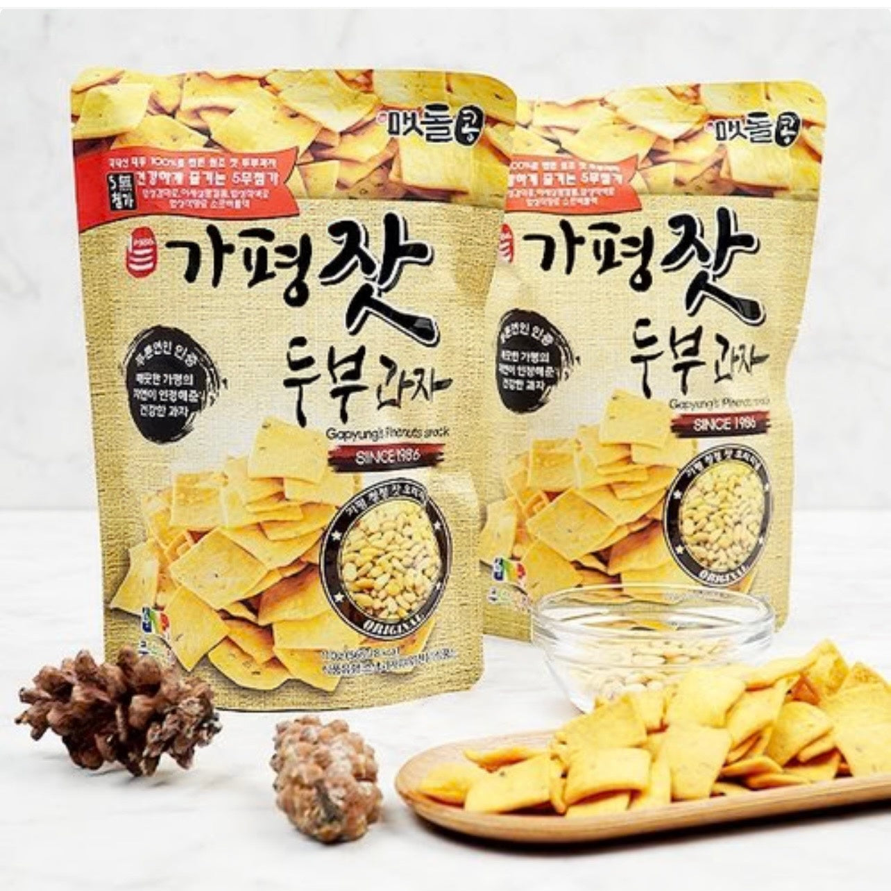 Miga Gapyung's Pinenuts & Tofu Snack, 3.88oz (가평잣 두부과자)