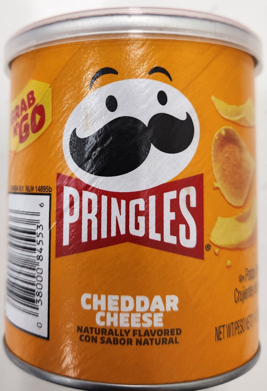 Pringles Potato Chips, Cheddar Cheese - 1.41 oz canister, Grab N' Go