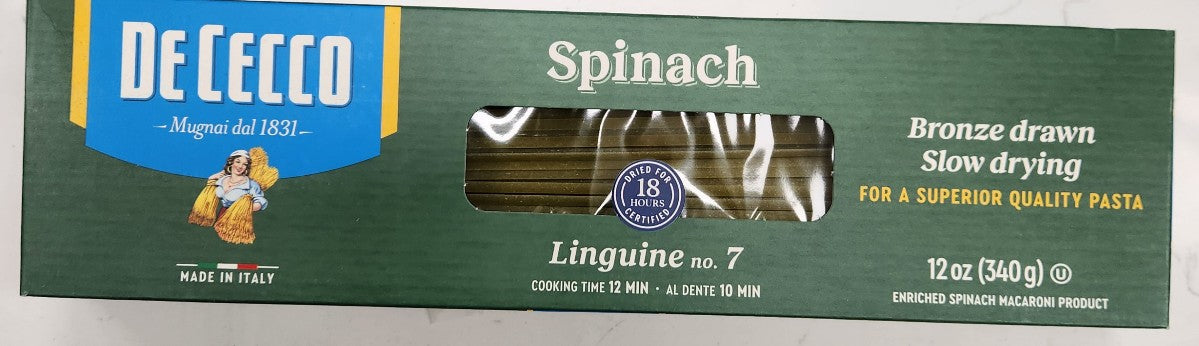 De Cecco Linguine, Spinach, No. 7